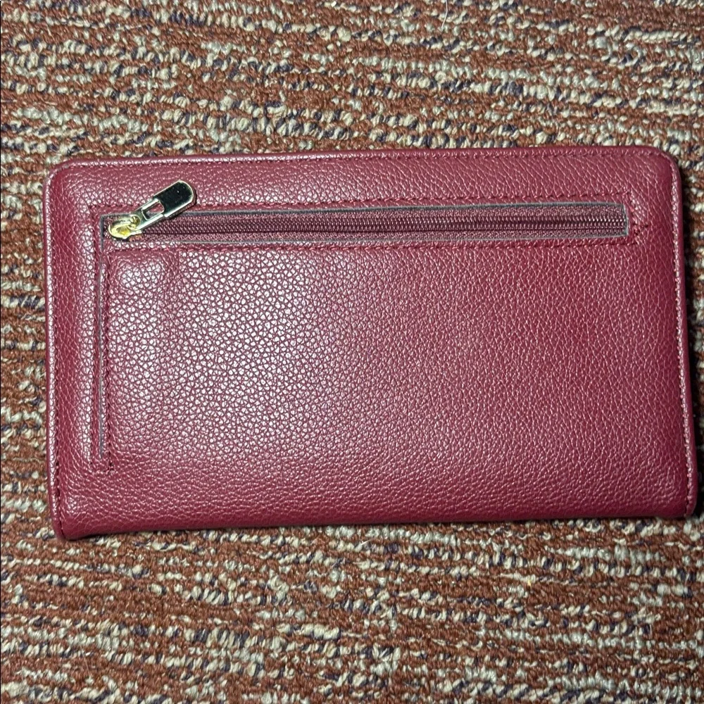 Lark & Ives Burgundy Wallet maroon simple long card wallet minimalist wallet